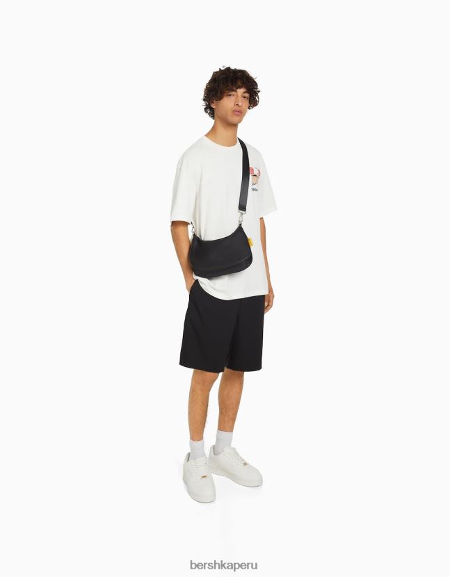 negro Bershka hombres bolso bandolera con correa 806J6B3589