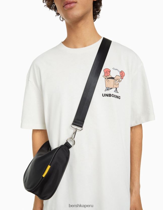 negro Bershka hombres bolso bandolera con correa 806J6B3589