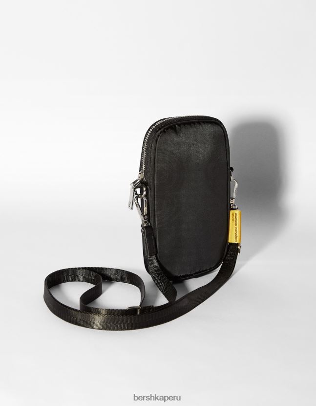 negro Bershka hombres bolso bandolera para teléfono móvil 806J6B3602
