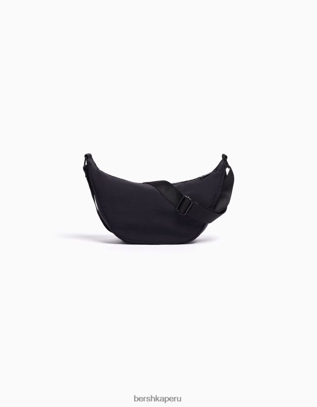 negro Bershka hombres bolso de mezcla de nailon con correa ajustable 806J6B3599