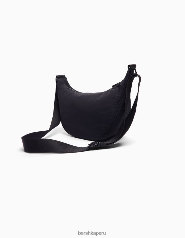 negro Bershka hombres bolso de mezcla de nailon con correa ajustable 806J6B3599