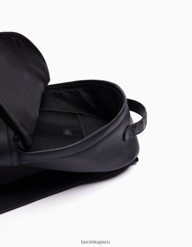 negro Bershka hombres mochila de piel sintética 806J6B3588