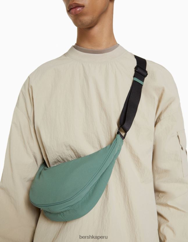 verde Bershka hombres bolso de mezcla de nailon con correa ajustable 806J6B3598