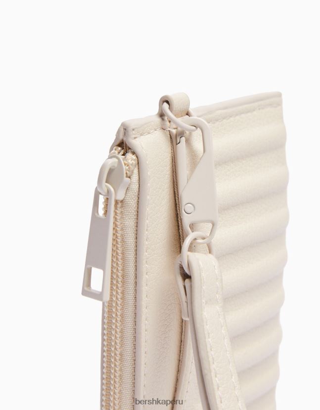 crema Bershka hombres tarjetero de piel sintética con correa 806J6B3609