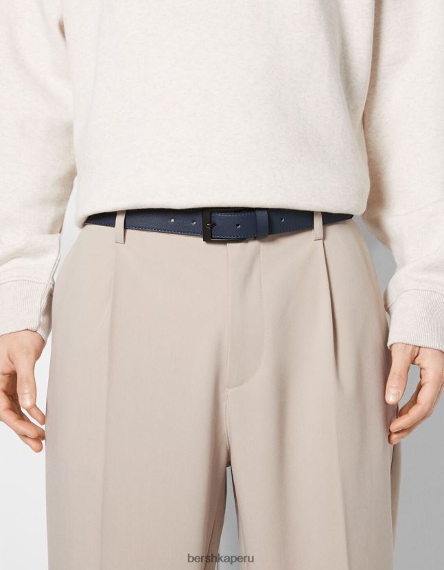 Armada Bershka hombres cinturón fino de piel sintética 806J6B3645