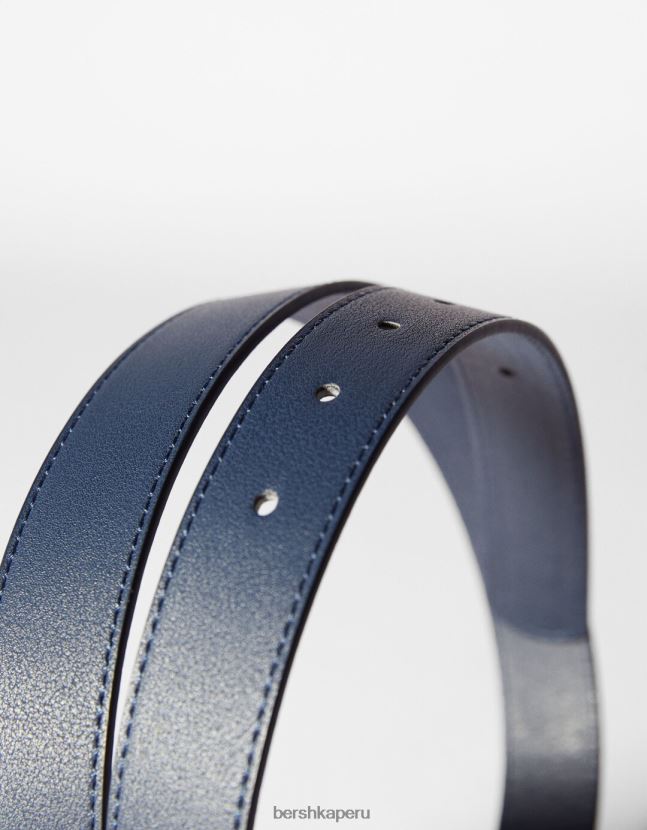 Armada Bershka hombres cinturón fino de piel sintética 806J6B3645