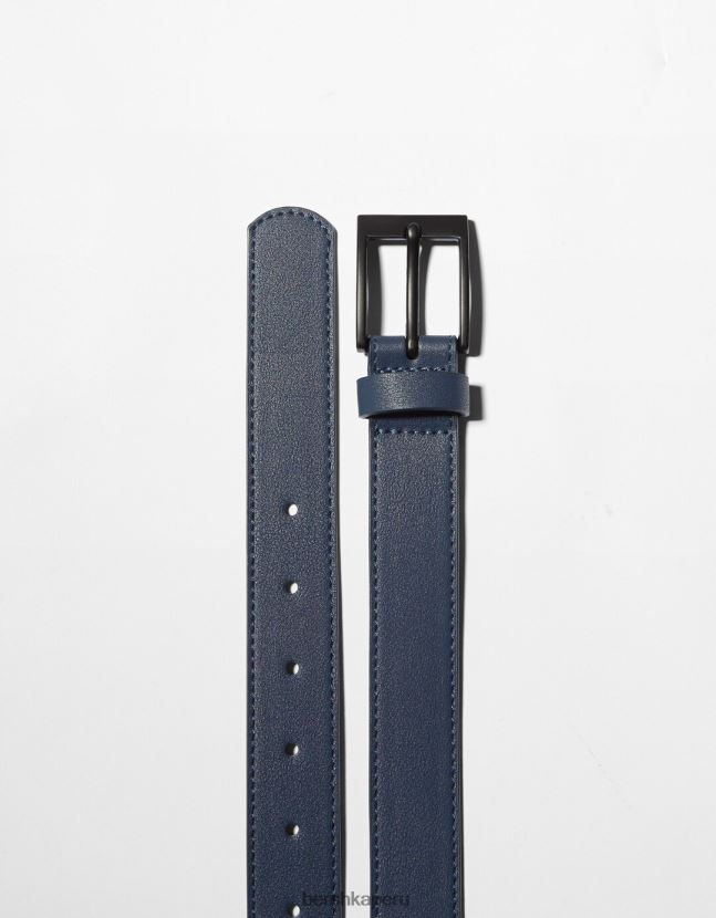 Armada Bershka hombres cinturón fino de piel sintética 806J6B3645