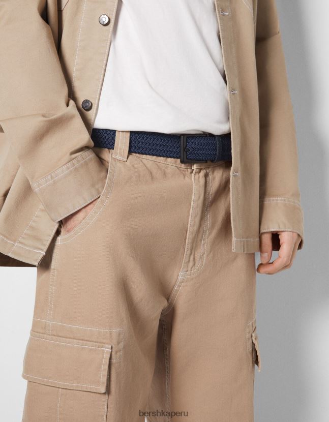 Armada Bershka hombres cinturón trenzado de piel sintética 806J6B3644