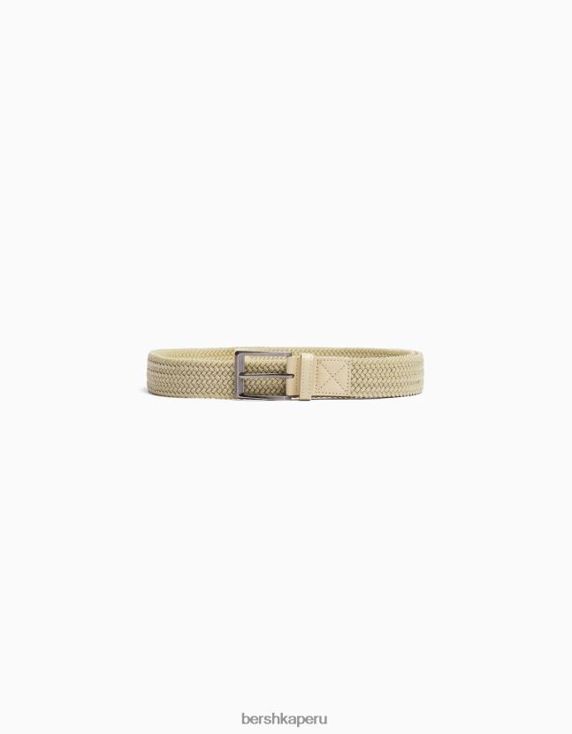 crema Bershka hombres cinturón trenzado de colores 806J6B3629