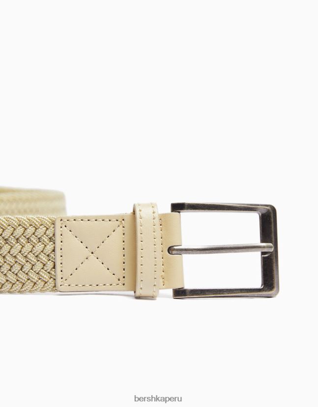 crema Bershka hombres cinturón trenzado de colores 806J6B3629
