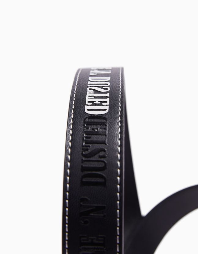 negro Bershka hombres cinturón con hilo en contraste 806J6B3643