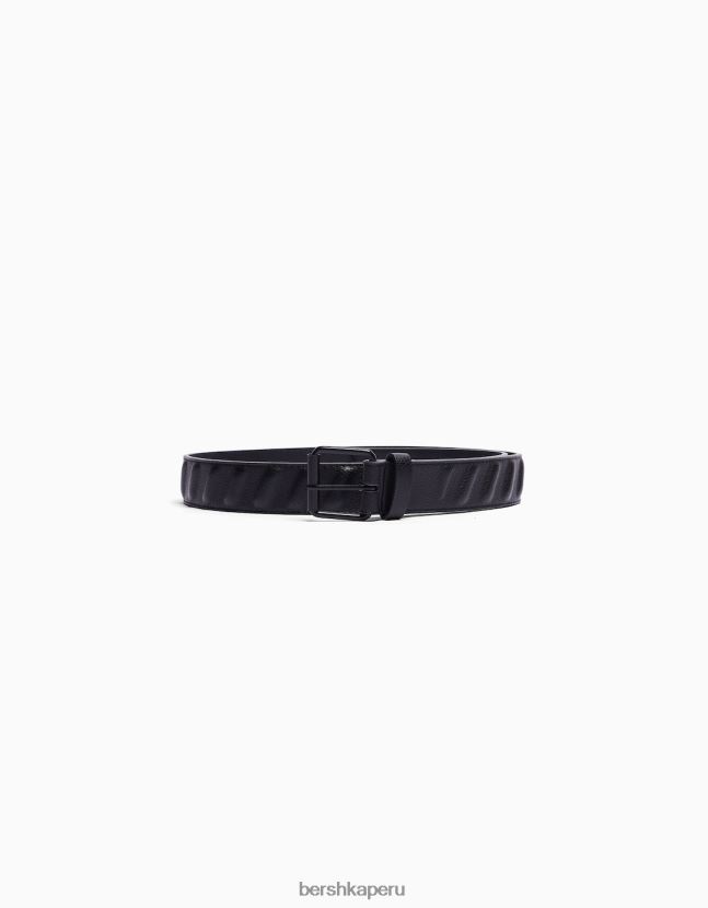 negro Bershka hombres cinturón de piel sintética 806J6B3634