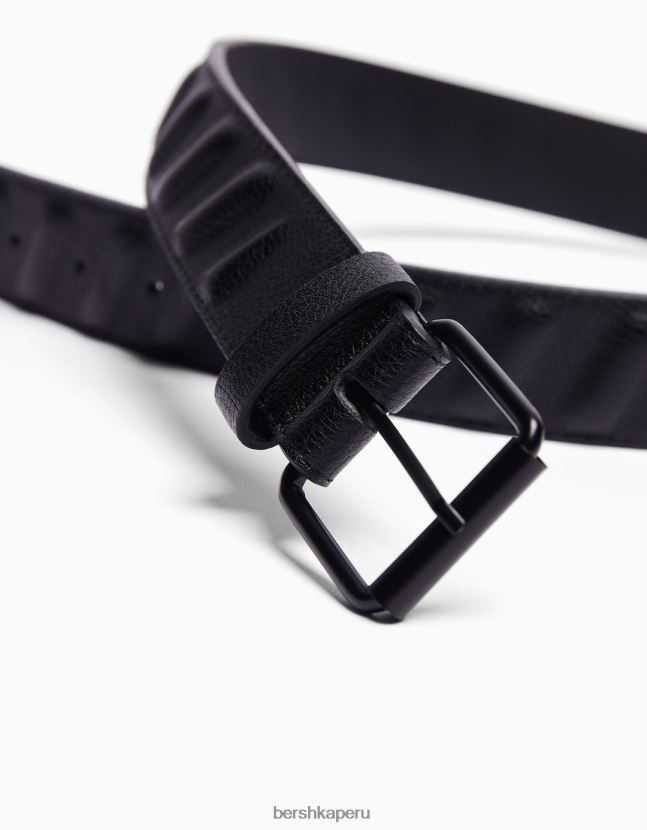 negro Bershka hombres cinturón de piel sintética 806J6B3634