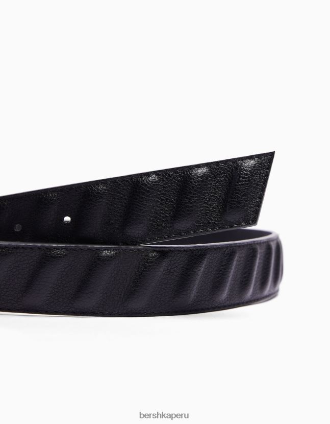 negro Bershka hombres cinturón de piel sintética 806J6B3634