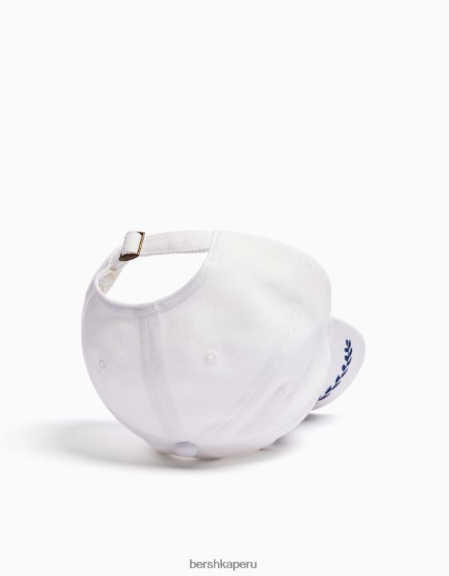 blanco Bershka hombres gorra bordada 806J6B3621