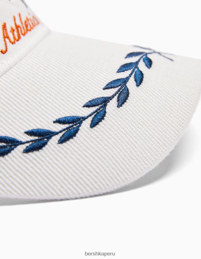 blanco Bershka hombres gorra bordada 806J6B3621