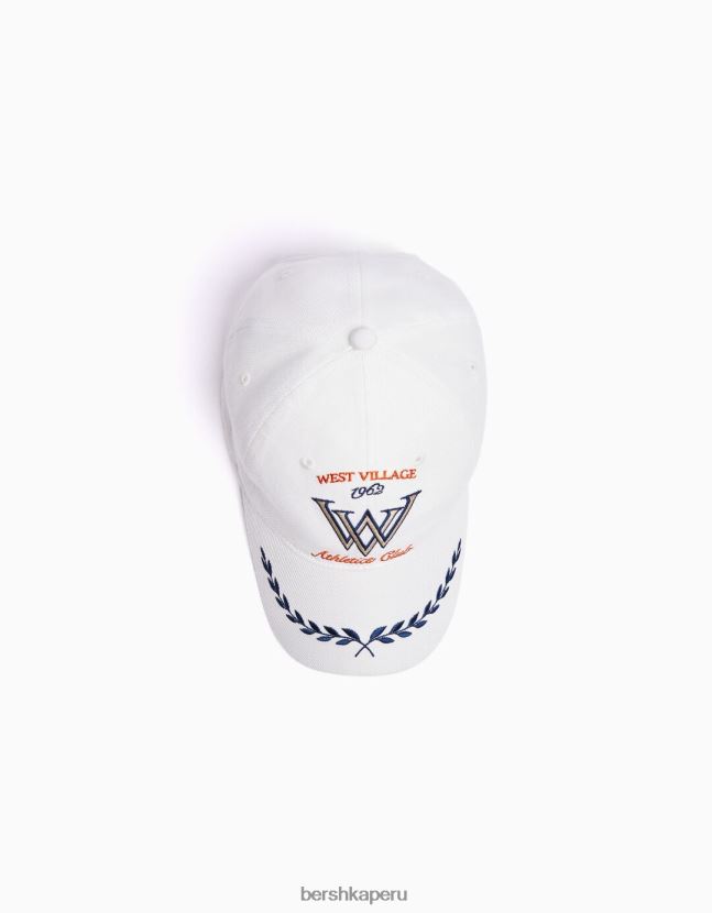 blanco Bershka hombres gorra bordada 806J6B3621