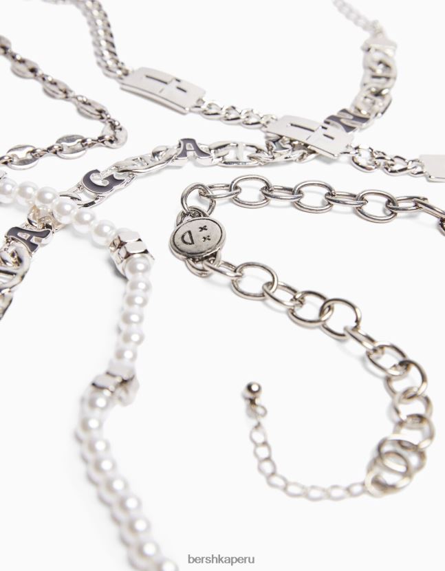 blanco Bershka hombres juego de 5 pulseras de perlas de imitación 806J6B3657