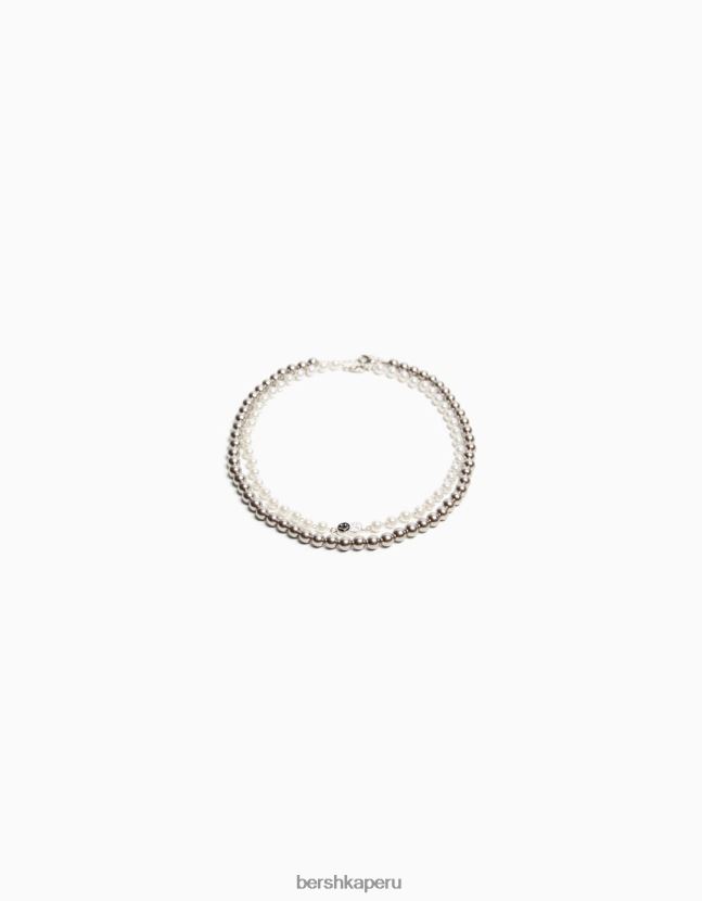 gris Bershka hombres juego de 2 collares de perlas 806J6B3673