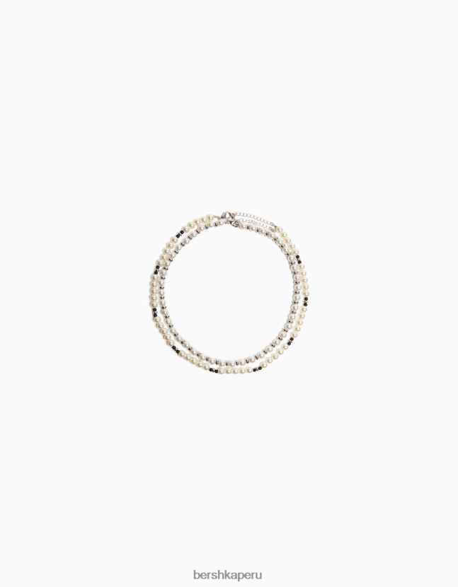 gris Bershka hombres juego de 2 collares de perlas 806J6B3674