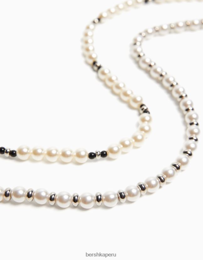 gris Bershka hombres juego de 2 collares de perlas 806J6B3674