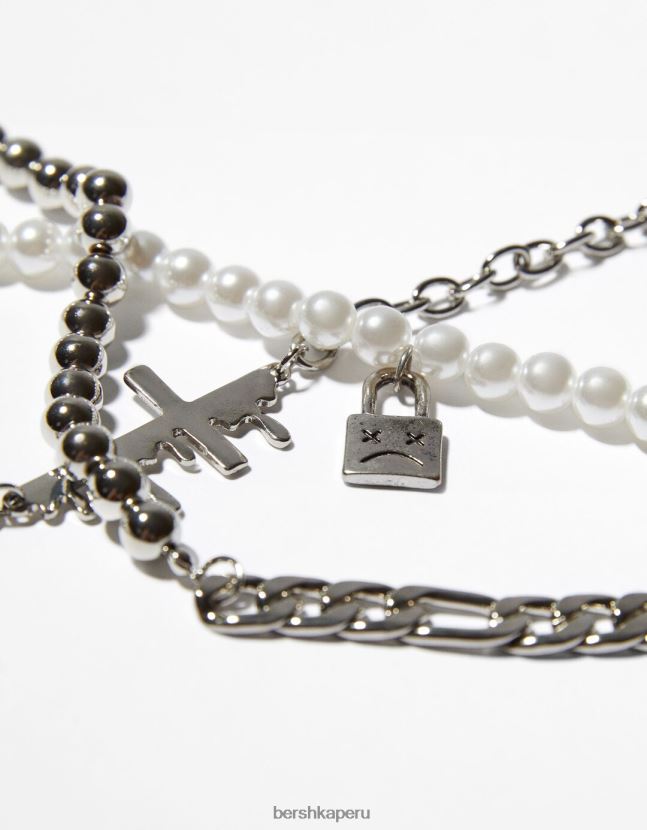 negro Bershka hombres juego de 5 pulseras cruzadas 806J6B3658