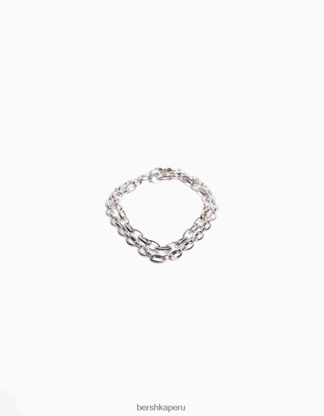 plata Bershka hombres Pack de 2 collares de cadena 806J6B3663