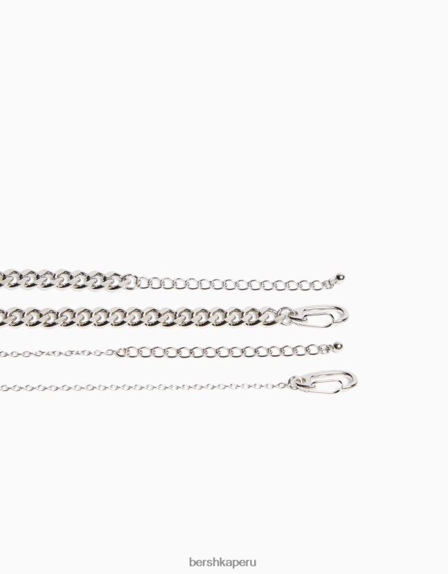 plata Bershka hombres collar de cruz de calavera 806J6B3690