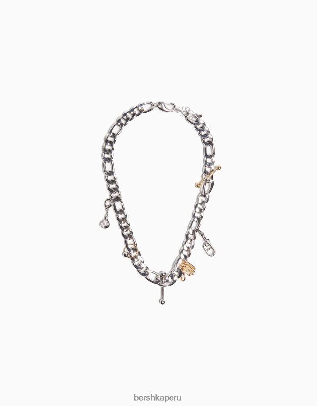plata Bershka hombres collar de perforación 806J6B3692