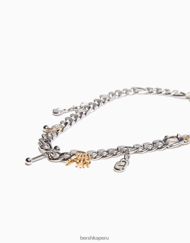 plata Bershka hombres collar de perforación 806J6B3692