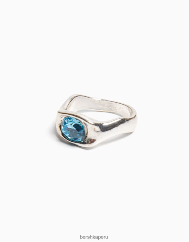 plata Bershka hombres juego de 3 anillos de diamantes de imitación 806J6B3661