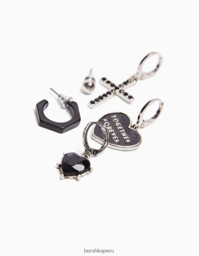 plata Bershka hombres pack 10 pendientes amor 806J6B3668