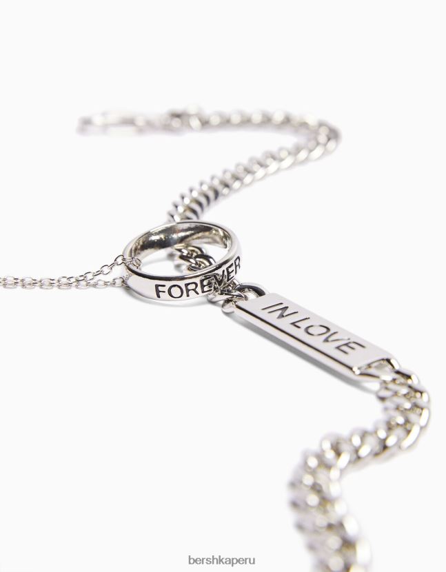 plata Bershka hombres pack 2 collares de anillas 806J6B3680
