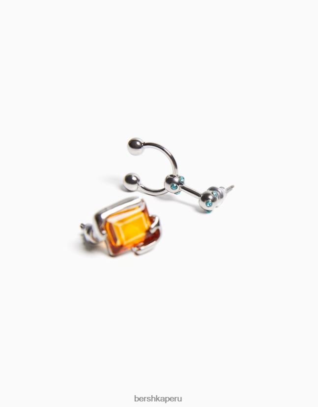 plata Bershka hombres pack de 5 pendientes piercing 806J6B3667