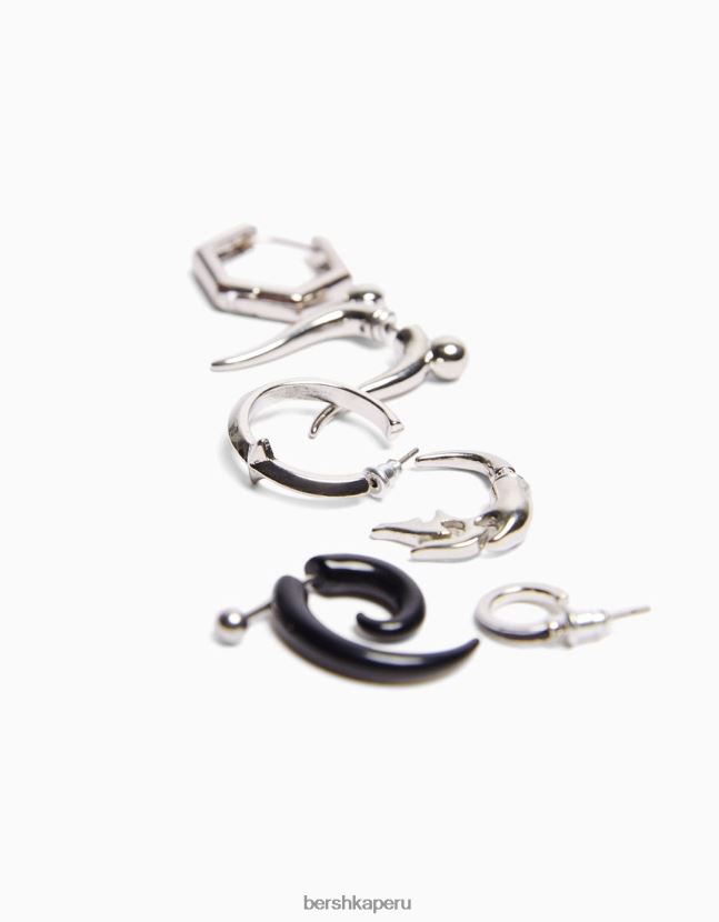 plata Bershka hombres pack de 6 pendientes ear cuff 806J6B3666