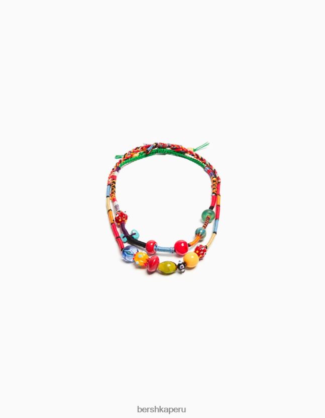 rojo Bershka hombres pack de 2 collares de cuentas 806J6B3676