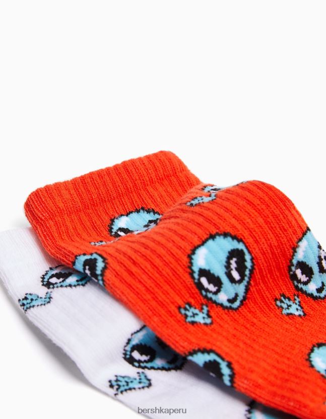 naranja Bershka hombres juego de 3 calcetines estampados 806J6B3423
