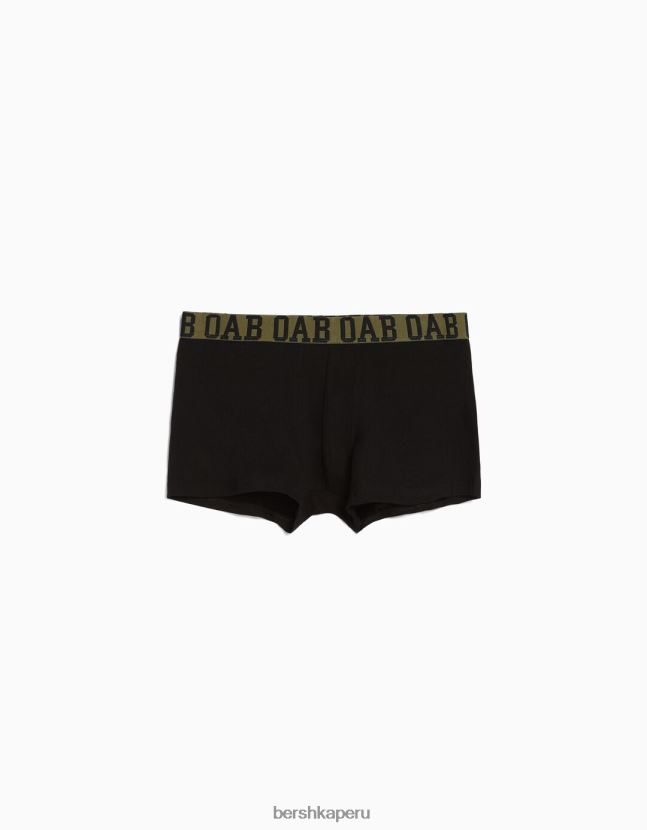 negro Bershka hombres Pack de 3 bóxers con cinturilla estampada de colores 806J6B3436