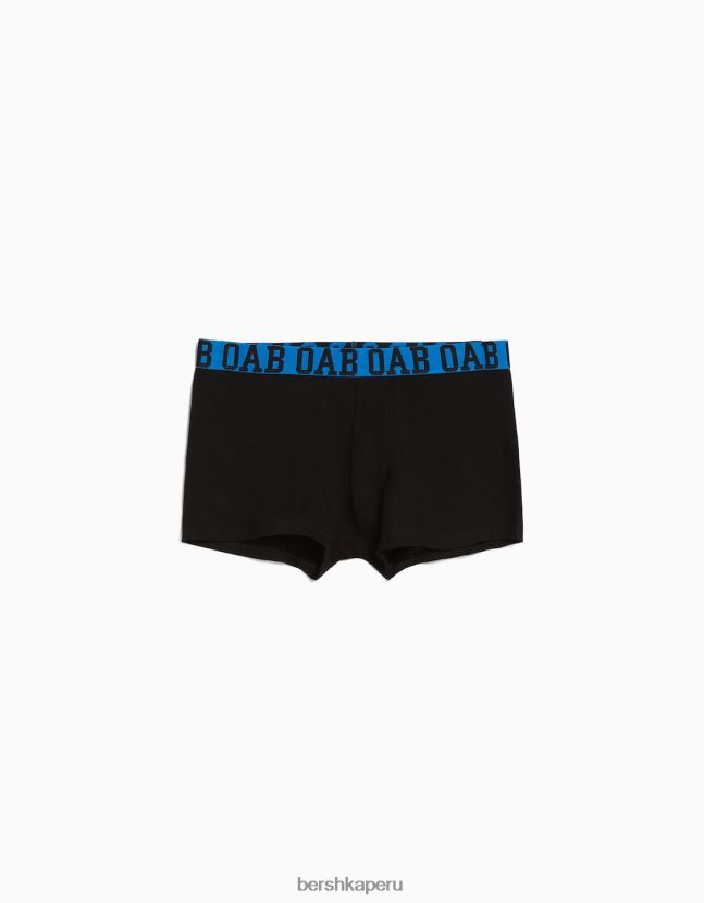 negro Bershka hombres Pack de 3 bóxers con cinturilla estampada de colores 806J6B3436