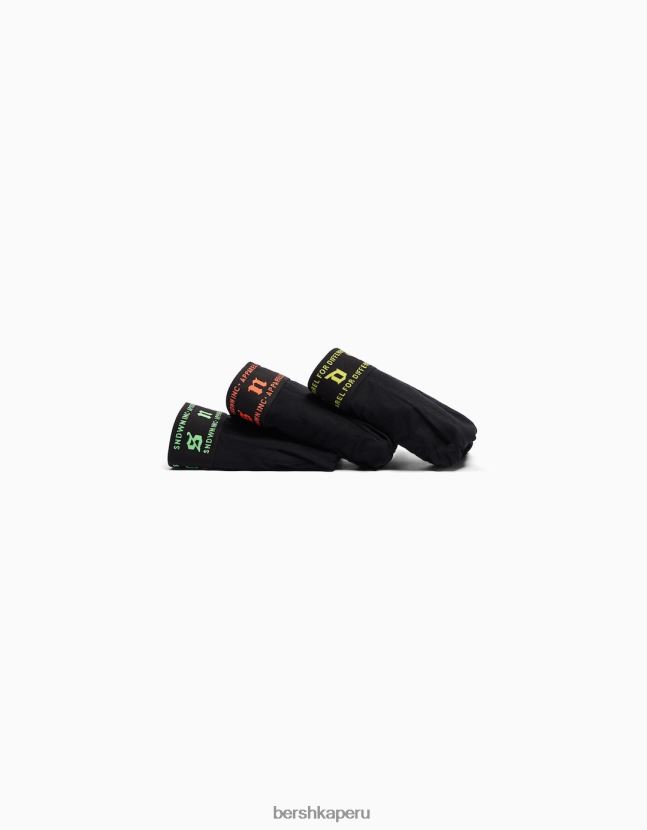 negro Bershka hombres Pack de 3 bóxers con cinturilla estampado neón 806J6B3433