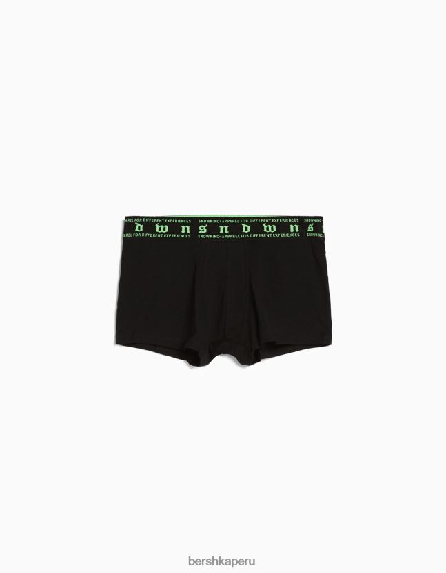 negro Bershka hombres Pack de 3 bóxers con cinturilla estampado neón 806J6B3433
