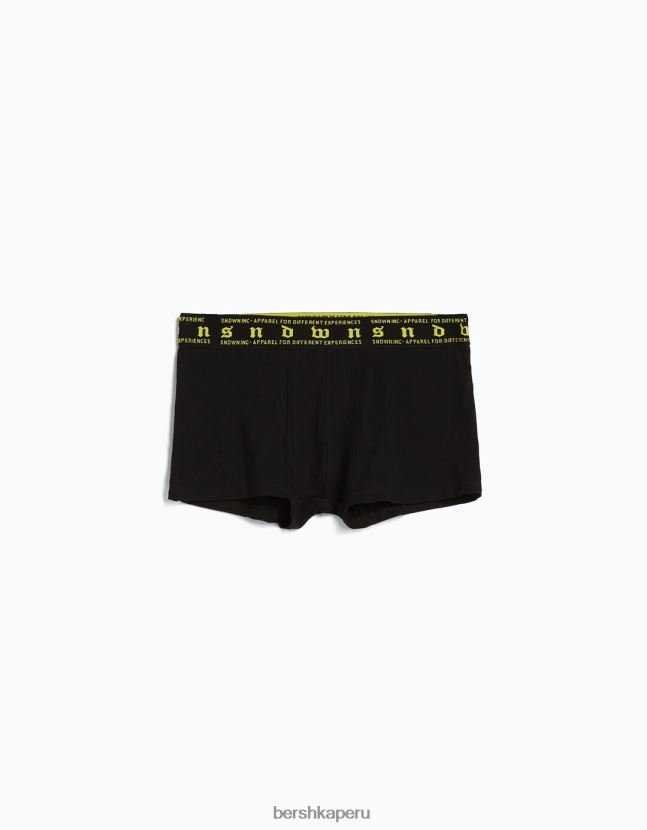 negro Bershka hombres Pack de 3 bóxers con cinturilla estampado neón 806J6B3433