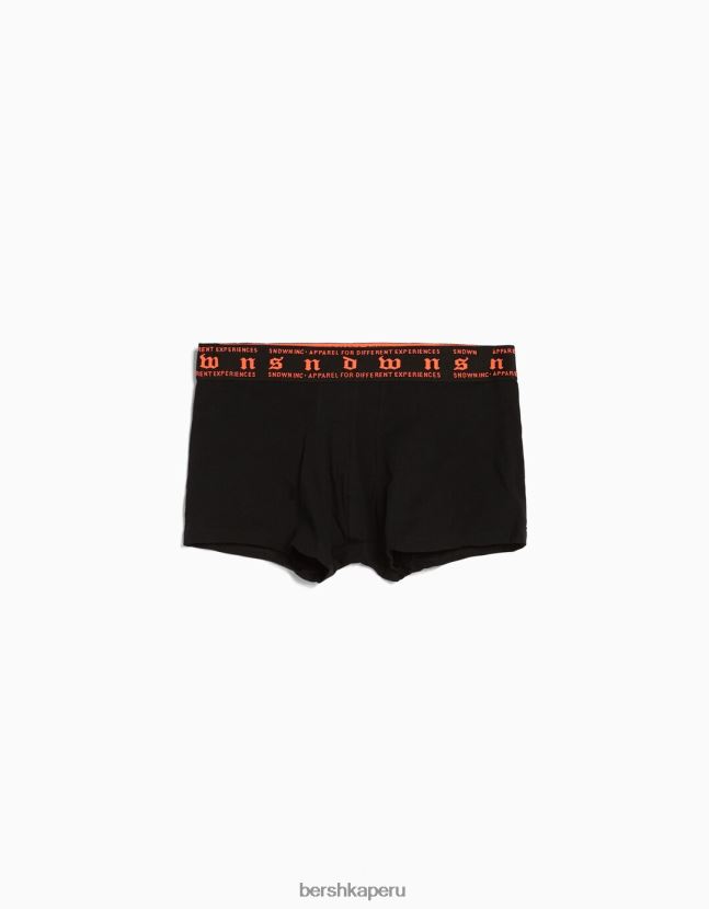 negro Bershka hombres Pack de 3 bóxers con cinturilla estampado neón 806J6B3433