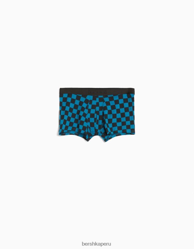 negro Bershka hombres Pack de 3 bóxers estampado damero 806J6B3434