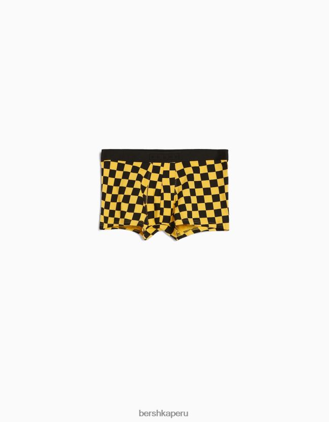 negro Bershka hombres Pack de 3 bóxers estampado damero 806J6B3434