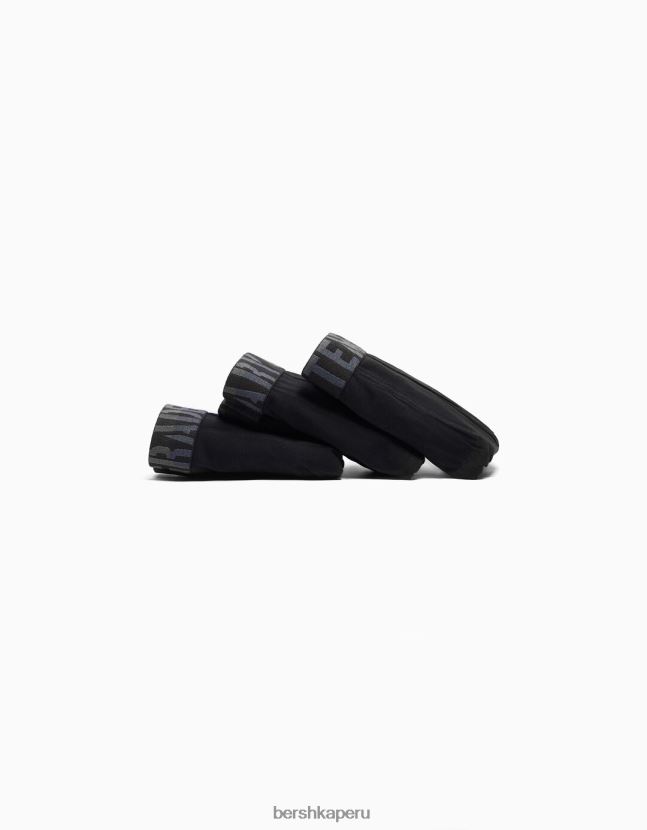 negro Bershka hombres set de 3 bóxers con letras en la cintura 806J6B3435