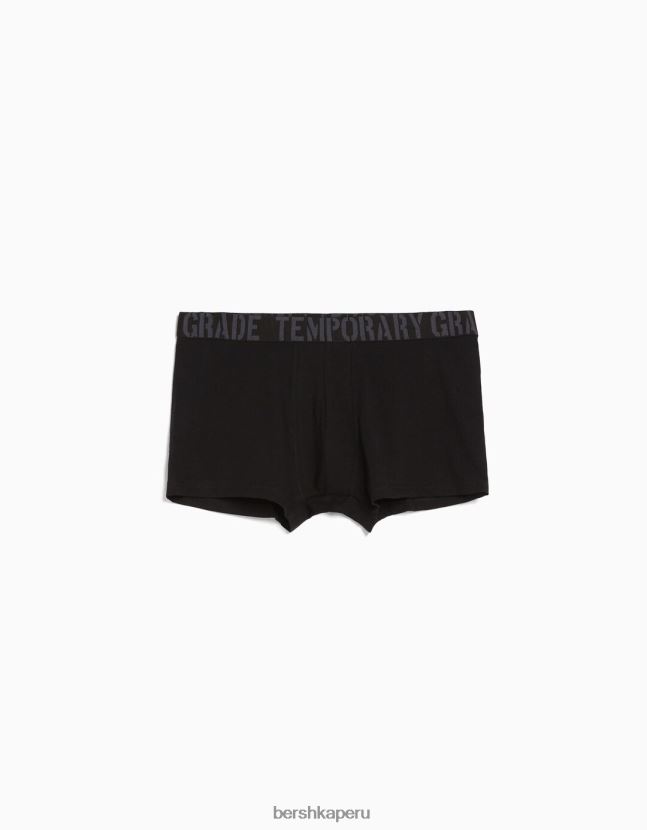 negro Bershka hombres set de 3 bóxers con letras en la cintura 806J6B3435