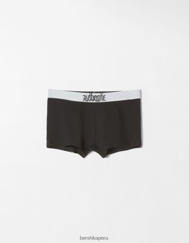 negro Bershka hombres set de 3 calzoncillos con letras 806J6B3430