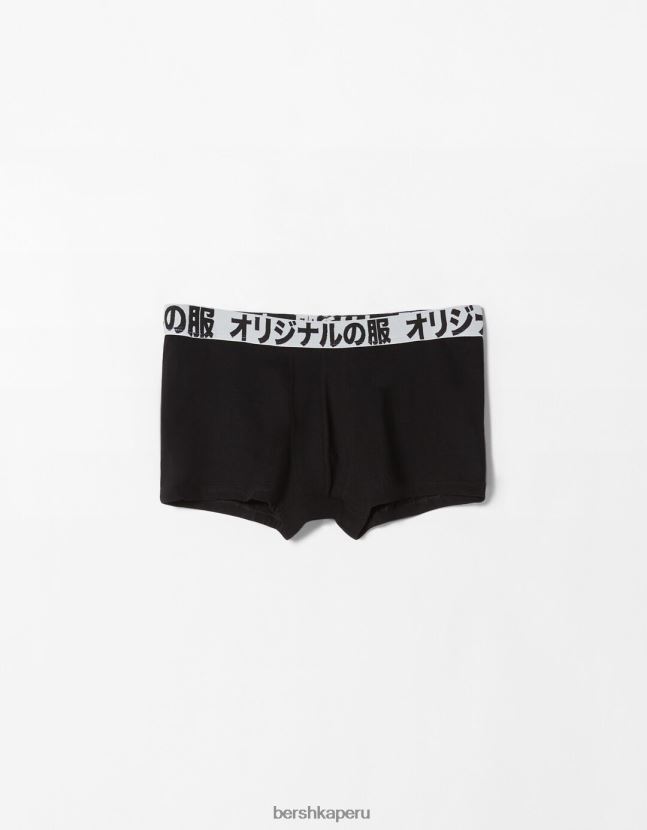 negro Bershka hombres set de 3 calzoncillos con letras 806J6B3432