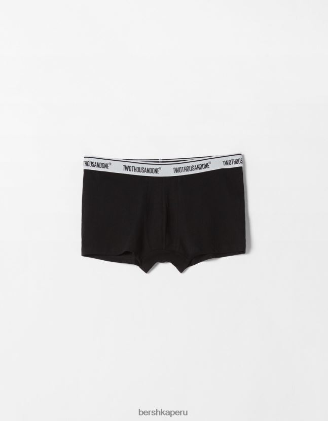 negro Bershka hombres set de 3 calzoncillos con letras 806J6B3432